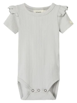 Lil' Atelier Fleura ss slim body - VAPOR BLUE- Bodystocking Kortærmet