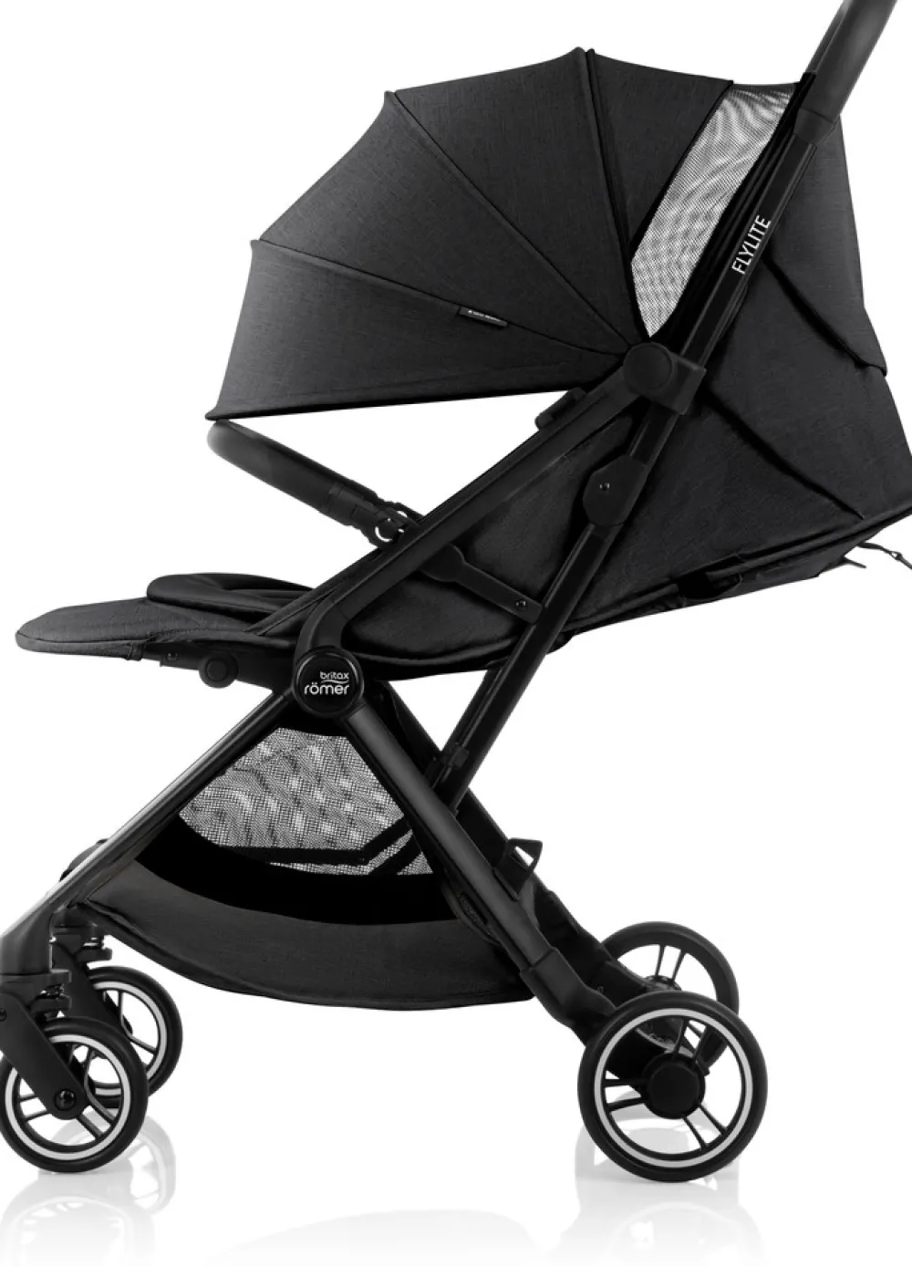 Britax Römer Flylite - Carbon Black- Klapvogne Med Flade Sæder|Rejseklapvogne