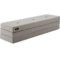 By KlipKlap Foldemadras - 3 fold, lysegrå/mørkegrå knap-Børn Tumlemøbler