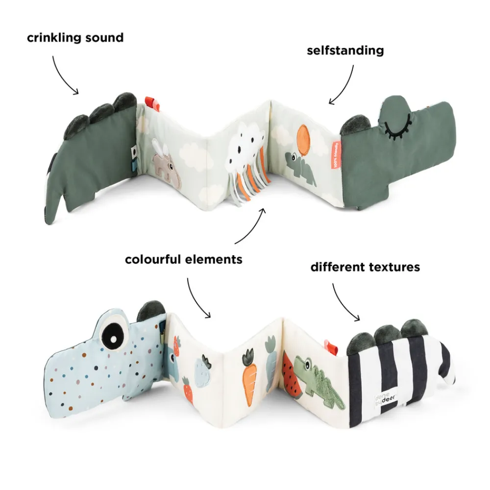 Done By Deer Folde-ud stofbog Croco Grøn- Røre- & Følebøger