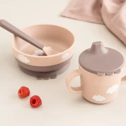 Done By Deer Foodie første spisesæt 3 dele - Happy clouds Pudder- Service