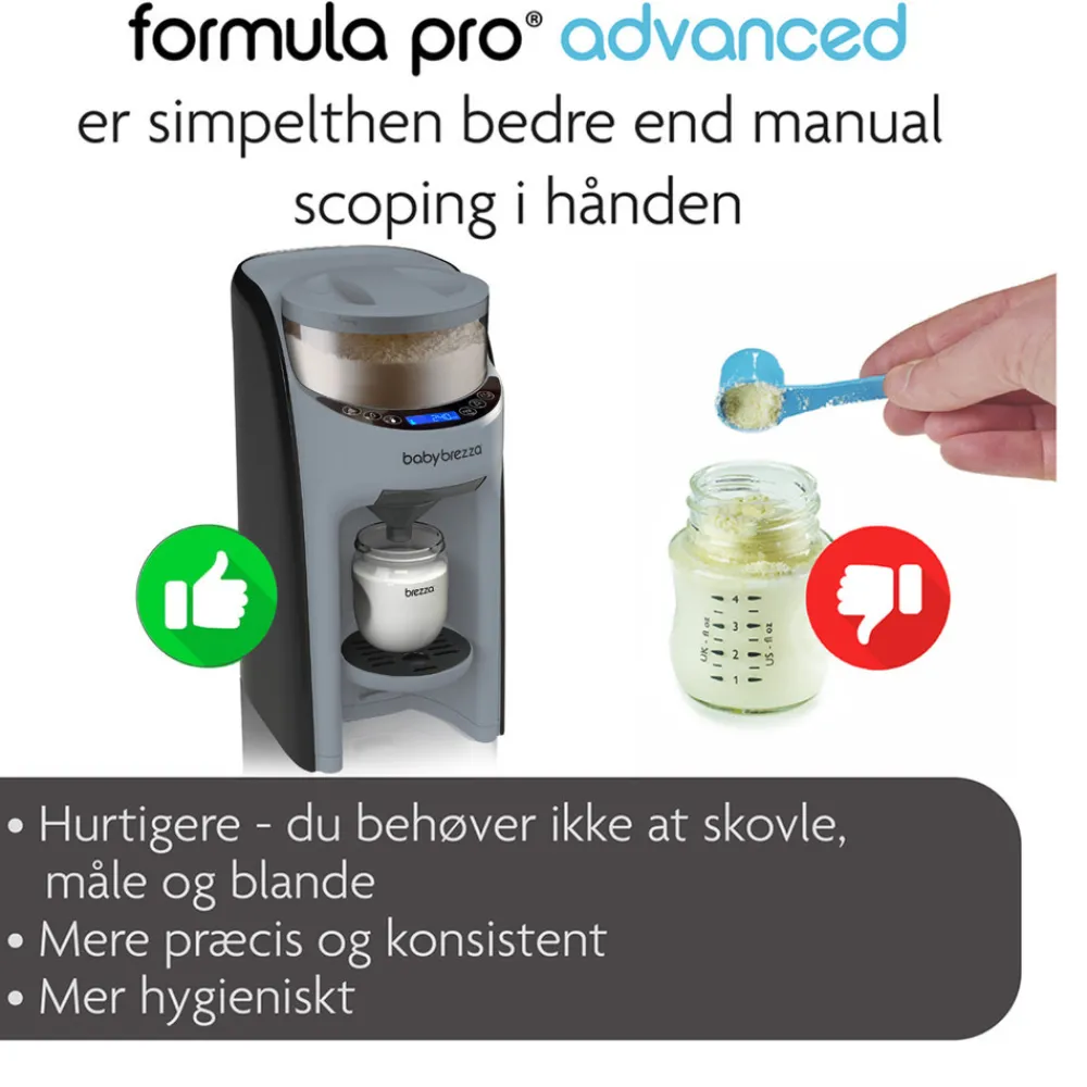 Baby Brezza Formula Pro Advanced Slate- Tilberedning & Rengøring