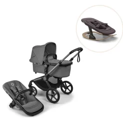 Bugaboo Fox 5 Renew complete inkl. Giraffe bouncer - moon grey/tornado grey- Vognpakker