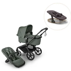 Bugaboo Fox 5 Renew complete inkl. Giraffe bouncer - forest green/tornado grey- Vognpakker