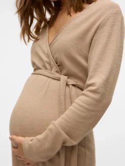 MamaLicious Frederikke tess LS kjole - SILVERMINK- Kjoler/Nederdele