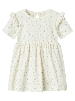 Lil' Atelier Gago kef kortærmet body kjole - COCO MILK- Kjoler