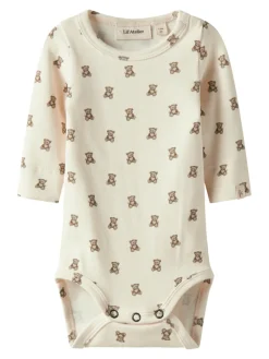 Lil' Atelier Gayo Elo Langærmet Body - Turtledove- Bodystocking Langærmet