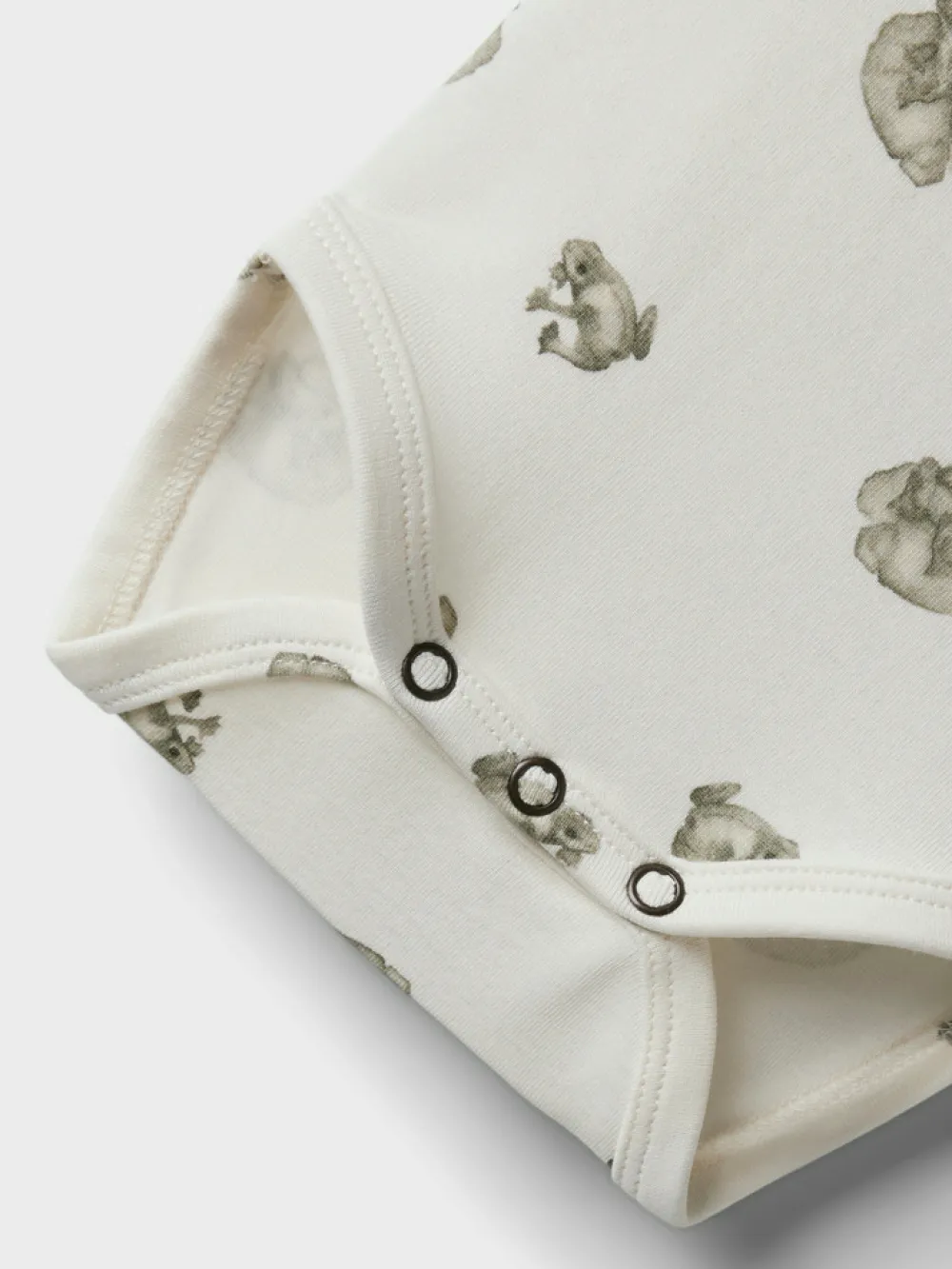 Lil' Atelier Gayo Sor Body kortærmet - Frog/Coconut milk- Bodystocking Kortærmet