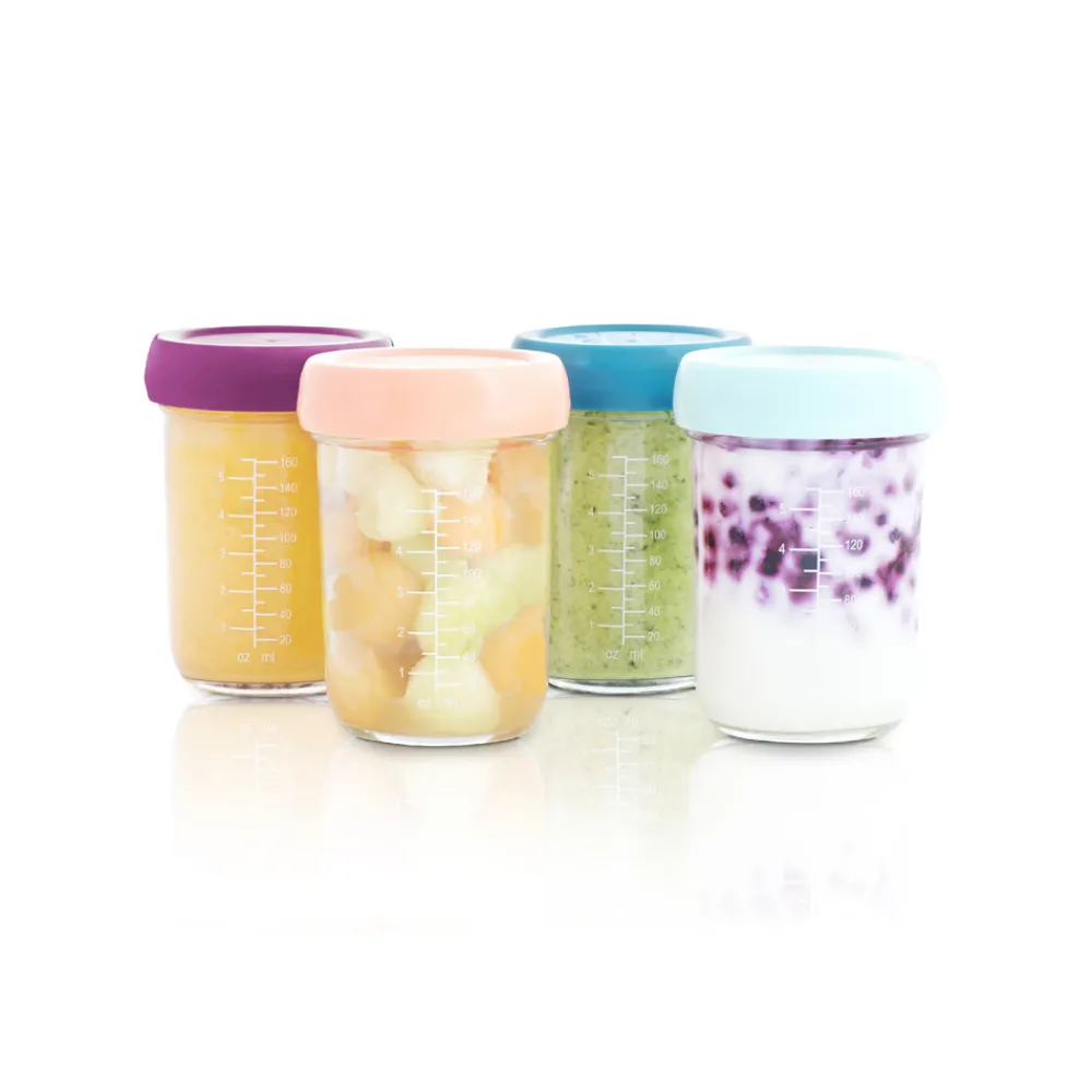 Babymoov Glas madbøtter - 4x 220ml- Madopbevaring