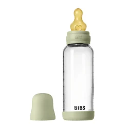 BIBS Glass baby bottle latex 240 ml sage- Sutteflasker