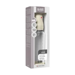 BIBS Glass baby bottle silicone 240 ml ivory- Sutteflasker