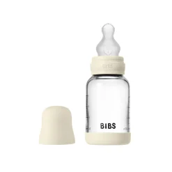 BIBS Glass baby bottle silicone 120 ml ivory- Sutteflasker