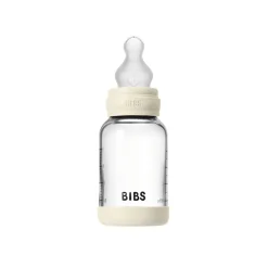 BIBS Glass baby bottle silicone 120 ml ivory- Sutteflasker