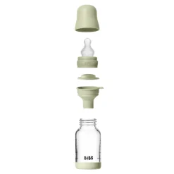 BIBS Glass baby bottle silicone 120 ml sage- Sutteflasker