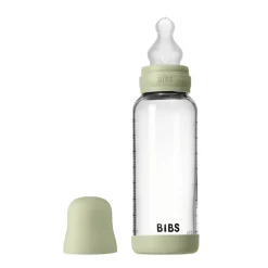 BIBS Glass baby bottle silicone 240 ml sage- Sutteflasker