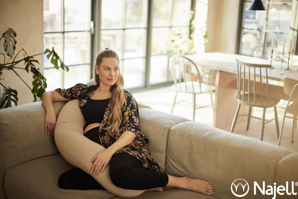 Najell Graviditetspude - linen beige-Børn Graviditetspuder