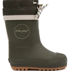 Pompom Gum støvle thermo - Hunter green- Lange Termostøvler