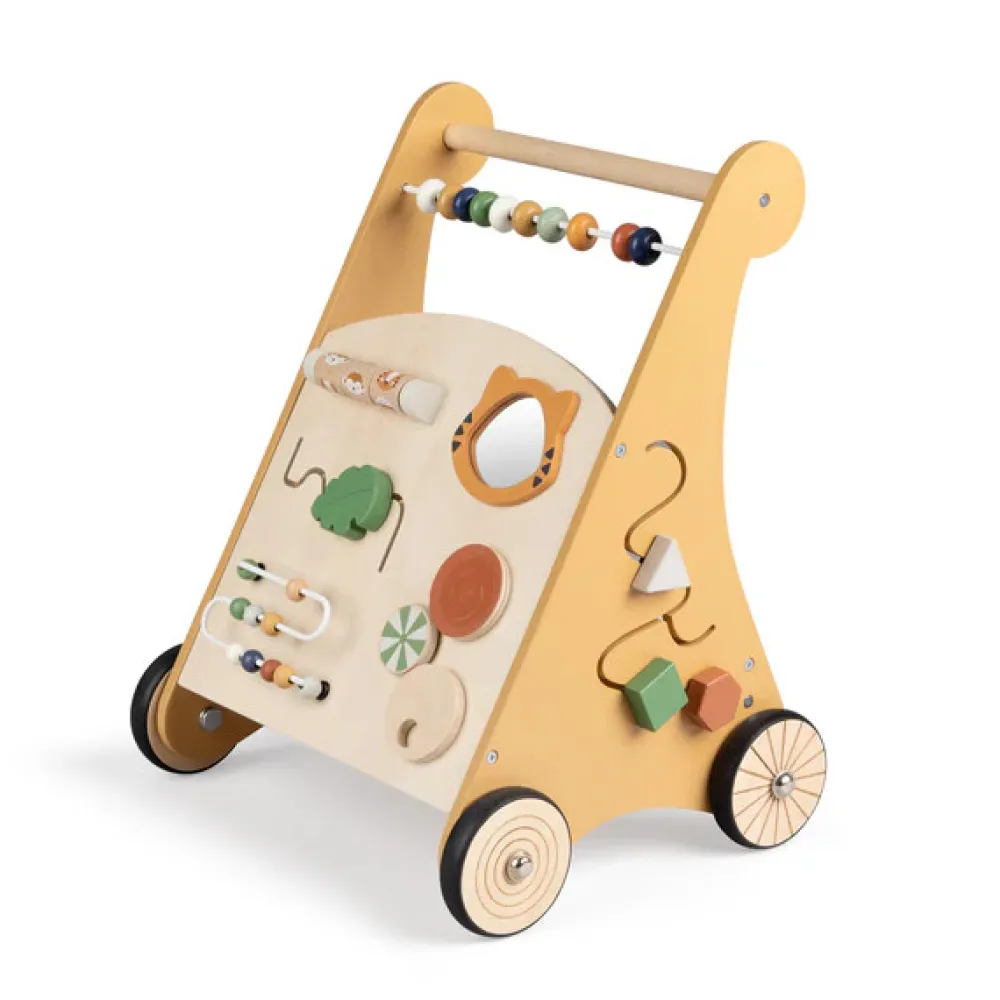 Sebra Gåvogn m/aktiviteter, træ, Wildlife- Gåvogne & Aktivitetsborde