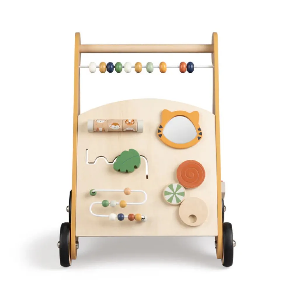 Sebra Gåvogn m/aktiviteter, træ, Wildlife- Gåvogne & Aktivitetsborde