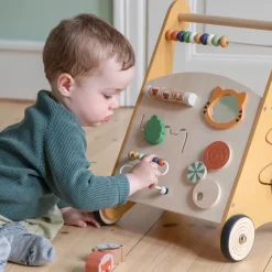 Sebra Gåvogn m/aktiviteter, træ, Wildlife- Gåvogne & Aktivitetsborde