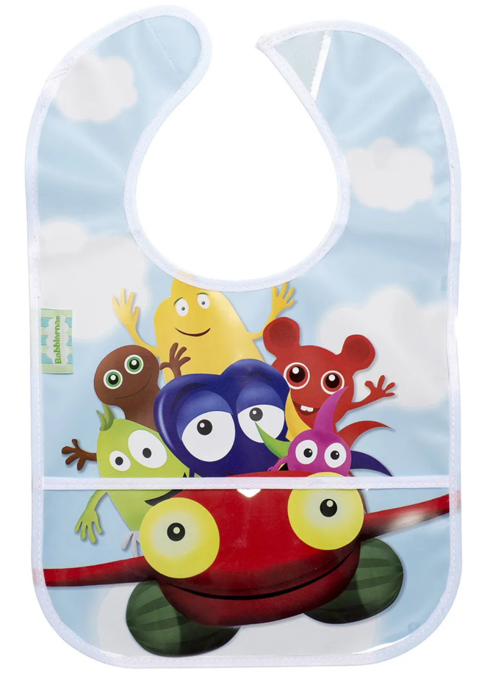 BABBLARNA Hagesmæk med flyvermotiv, flerfavet- Hagesmække