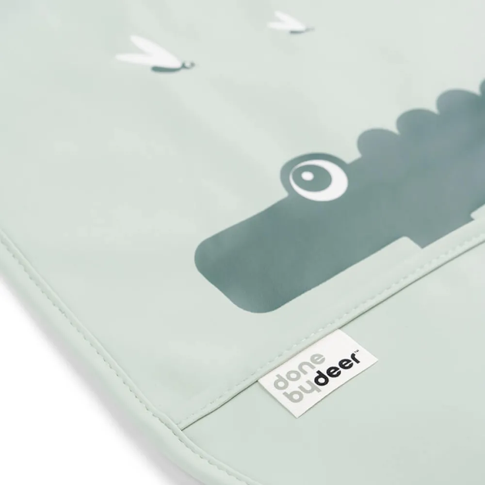 Done By Deer Hagesmæk m/Velcro 2 stk. - croco grøn- Hagesmække