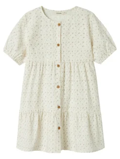 Lil' Atelier Hailey kortærmet løs kjole - COCO MILK- Kjoler