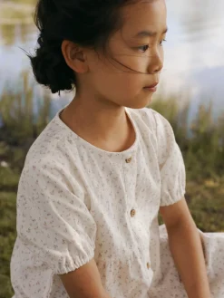 Lil' Atelier Hailey kortærmet løs kjole - COCO MILK- Kjoler