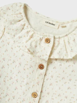 Lil' Atelier Hailey kortærmet løs skjorte - COCO MILK- Skjorter