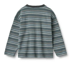 Wheat Hans T-shirt Langærmet - Blue multi stripe- Bluser