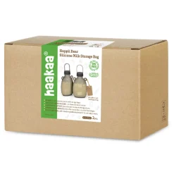 Haakaa Happii Bear Silikoneposer til mælk, 260ml - 2-pak- Madopbevaring|Brystpumper