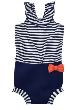 Splash About Happy nappy costume - Navy stripe- Blebadebukser|Badedragter & Bikinier