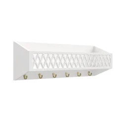 Cam Cam Copenhagen Harlequin Hylde med knager - hvid - FSC®-Børn Knager|Hylder