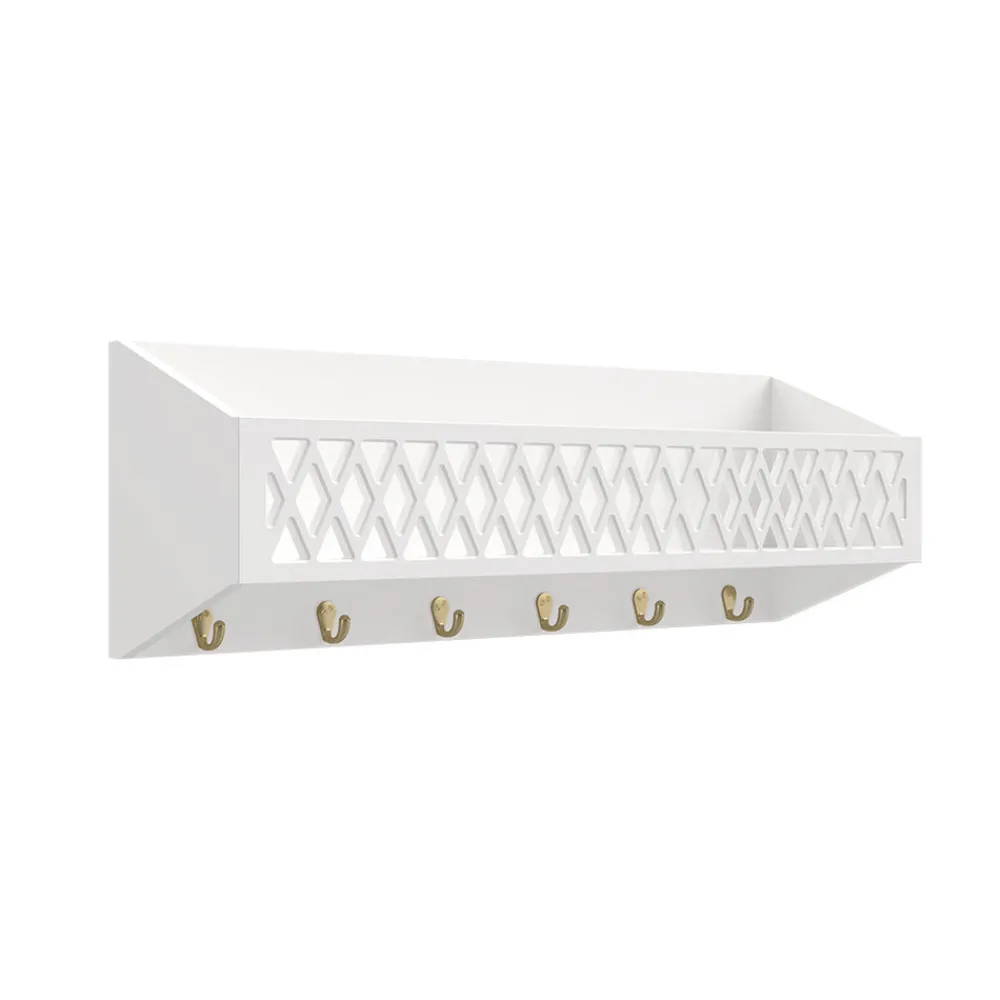 Cam Cam Copenhagen Harlequin Hylde med knager - hvid - FSC®-Børn Knager|Hylder