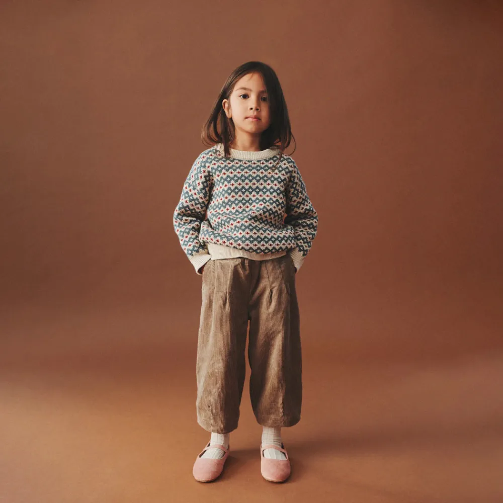 Wheat Harlow Jacquard Pullover - Offwhite- Cardigans, Veste & Trøjer