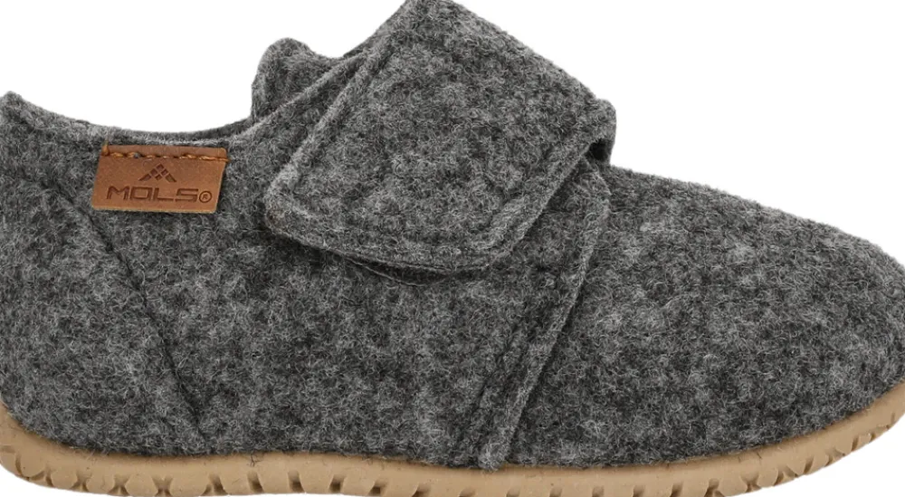 MOLS Heiris hjemmesko - Dark Grey Melange- Uld Hjemmesko|Hjemmesko