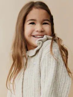 Sofie Schnoor Kids Henny Cardigan - Ecru Melange- Cardigans, Veste & Trøjer