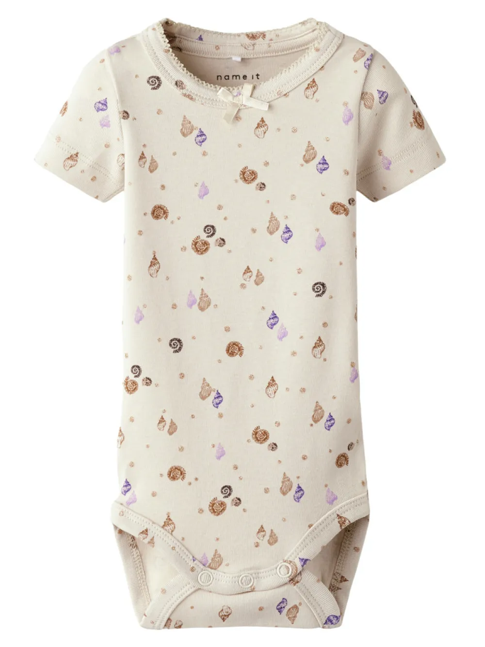 NAME IT Hiline Kortærmet Body - SANDSHELL- Bodystocking Kortærmet