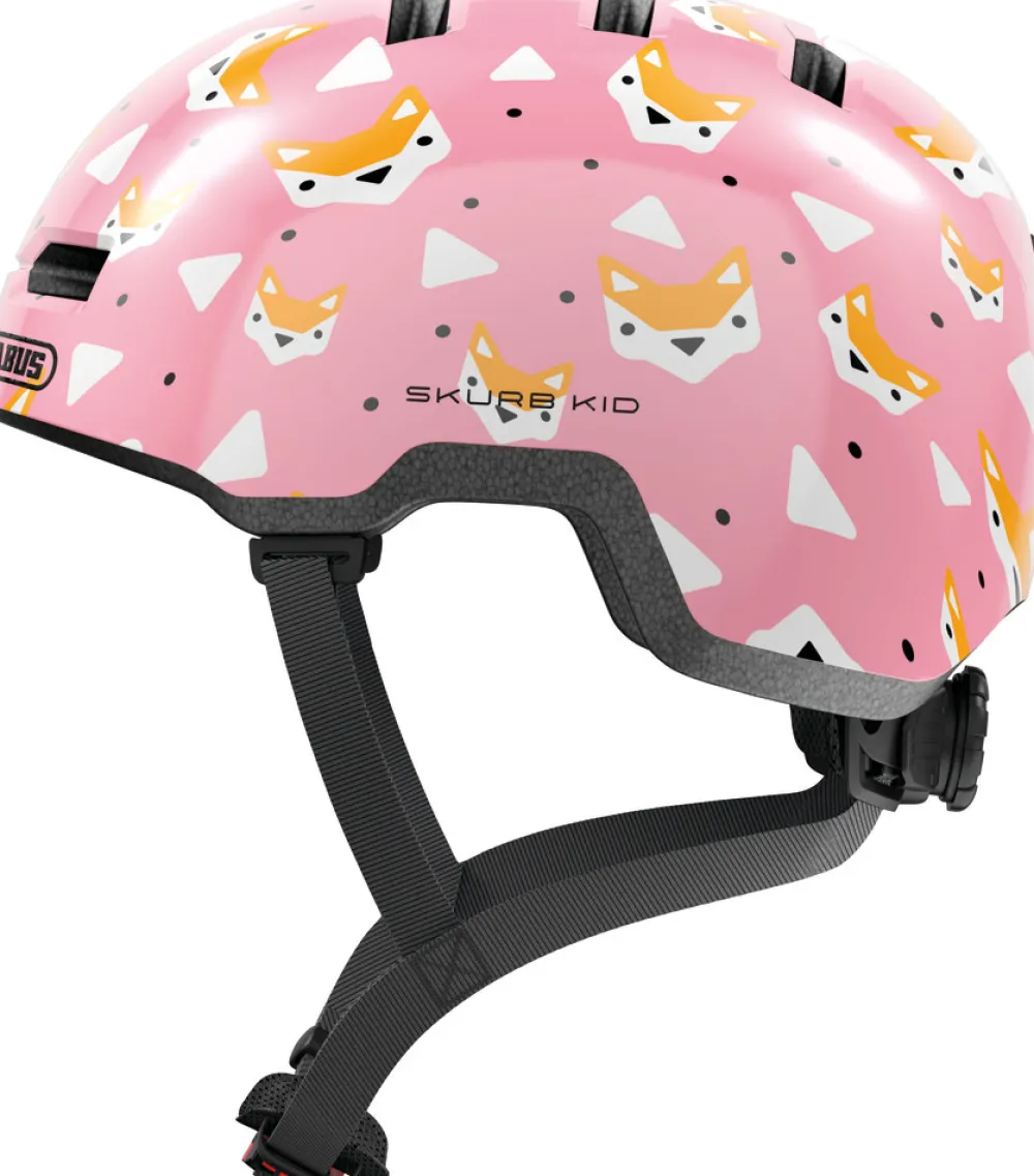 Abus Hjelm Skurb Kid, rose foxes, S- Cykelhjelme & Tilbehør|Cykelstole & Hjelme