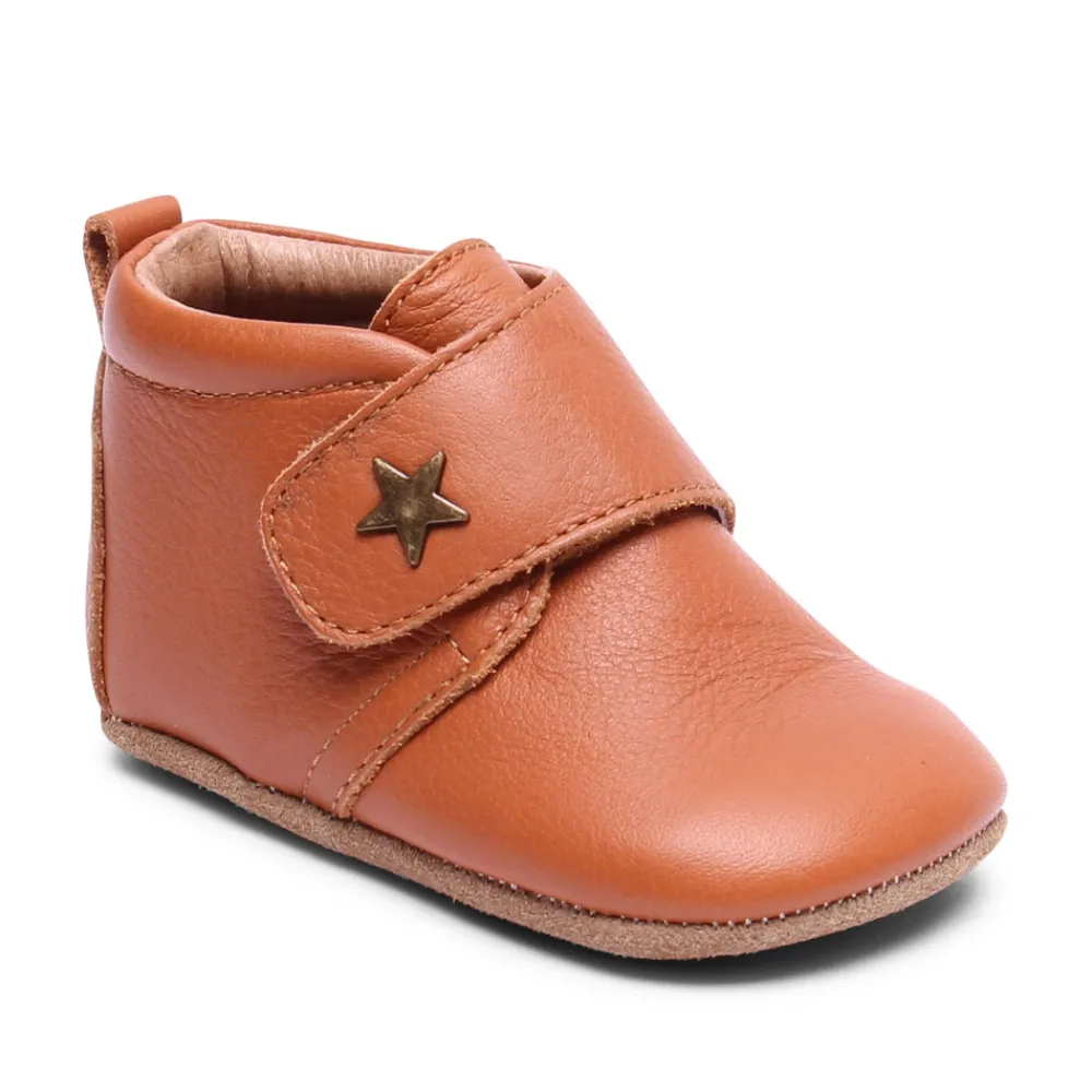 Bisgaard Hjemmesko, Velcro Star - 66 Cognac- Hjemmesko