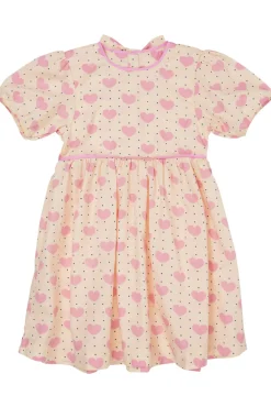 Copenhagen Colors Hjerte kjole m. puf ærmer - HEART AOP- Kjoler