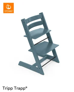 Tripp Trapp® Højstol bøg - fjord blå-Børn Højstole Uden Tilbehør