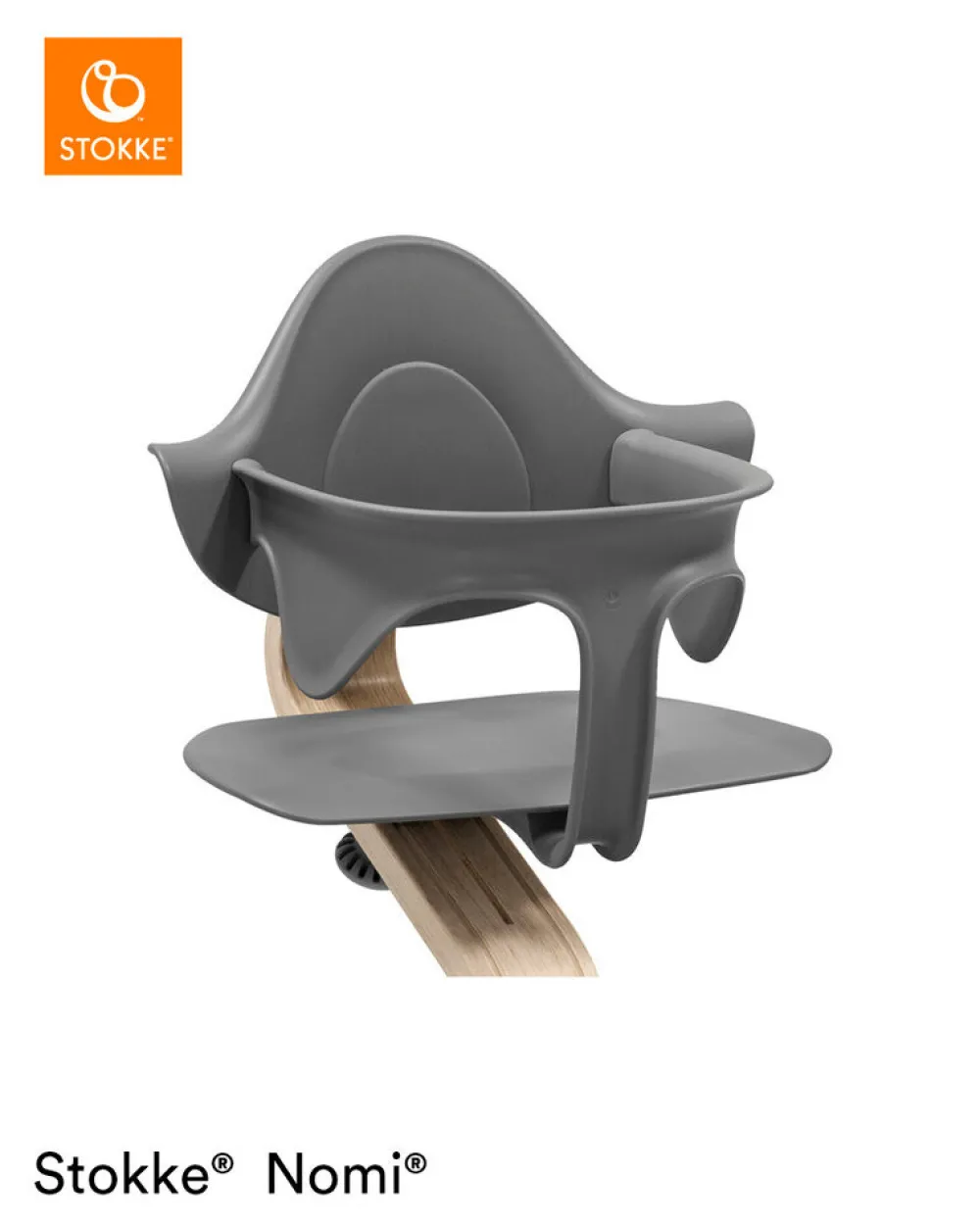 Stokke Nomi Højstol bøg - natural grey inkl. babysæt-Børn Højstole Med Tilbehør