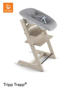 Tripp Trapp® Højstol bøg inkl. newborn sæt - whitewash-Børn Højstole Med Tilbehør