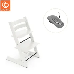 Tripp Trapp® Højstol bøg inkl. newborn sæt - Hvid-Børn Højstole Med Tilbehør