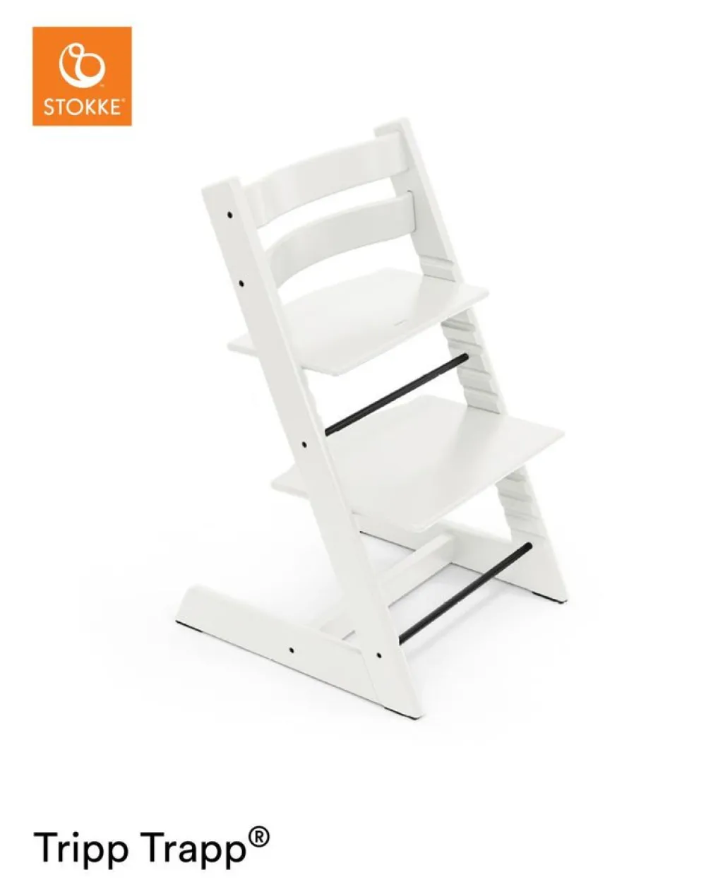 Tripp Trapp® Højstol bøg inkl. newborn sæt - hvid-Børn Højstole Med Tilbehør