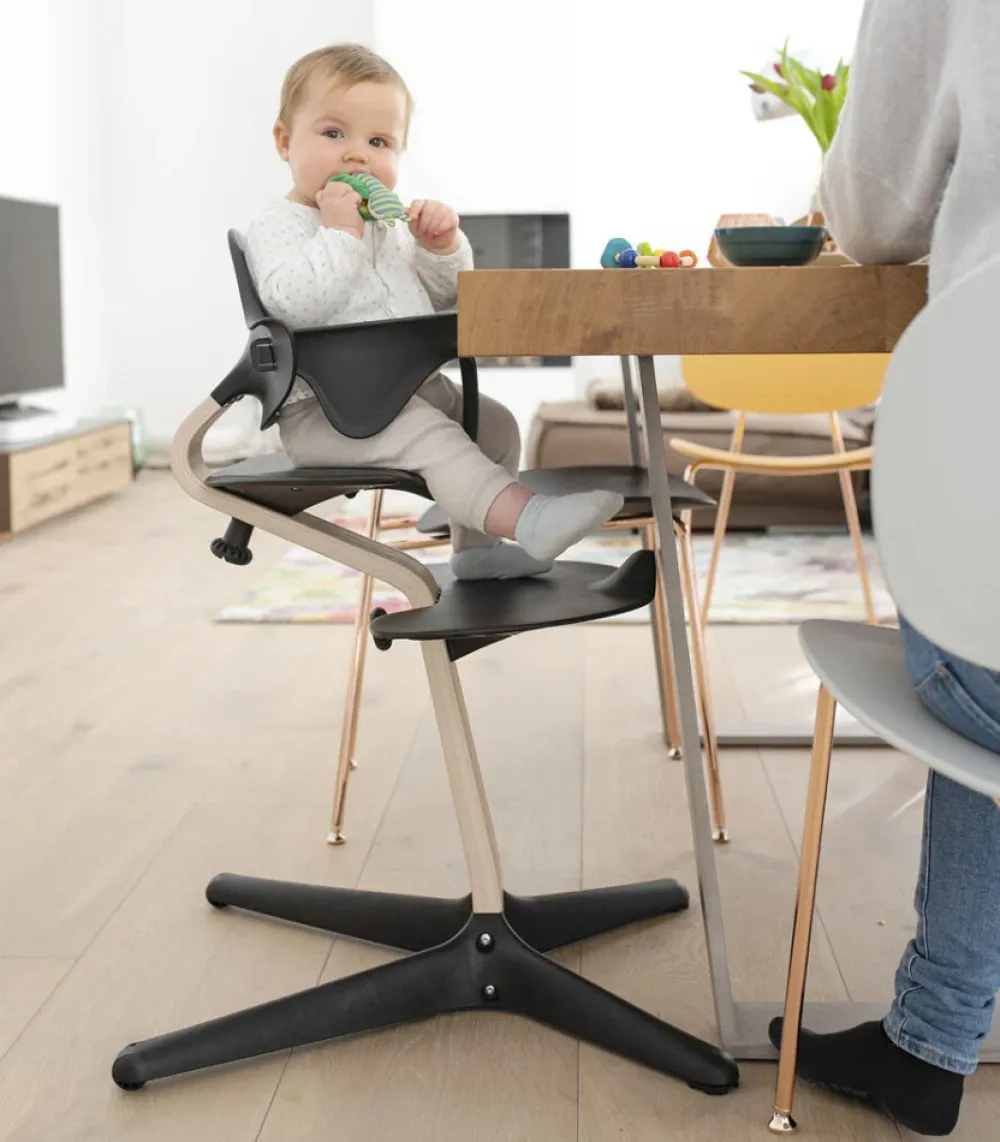Stokke Nomi Højstol eg - walnut grey inkl. babysæt-Børn Højstole Med Tilbehør