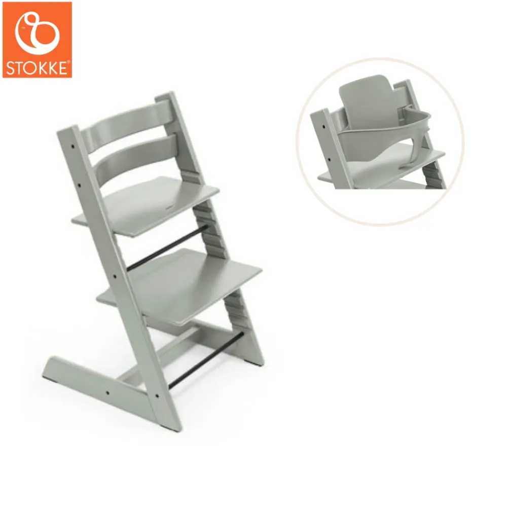 Tripp Trapp® Højstol inkl. babysæt - glacier green-Børn Højstole Med Tilbehør