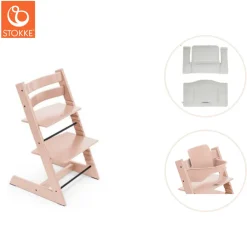 Tripp Trapp® Højstol inkl. babysæt og hynde - serene pink-Børn Højstole Med Tilbehør