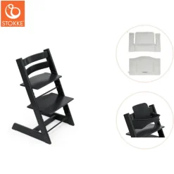 Tripp Trapp® Højstol inkl. babysæt og hynde - sort-Børn Højstole Med Tilbehør